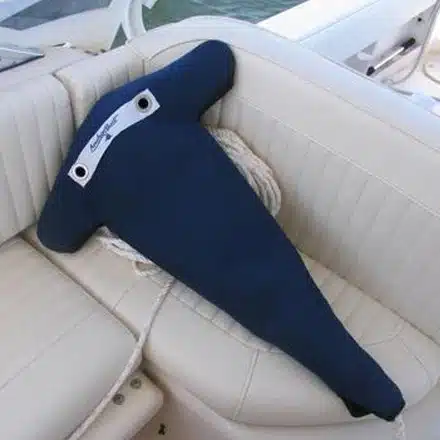 The Anchorsuit on a boat chair